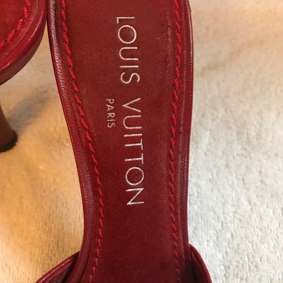 Louis Vuitton Red Satin Cherry Blossom Heel - Picture 3 of 4